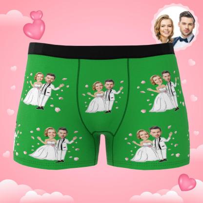 Custom Photo Boxer Double Wedding Underwear Men's Underwear Gift For Boyfriend AR View