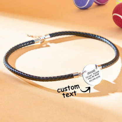 Personalized Collar Engraved Metal Pendant Leather Pet Collar Lovely Pet Gift for Pet Lovers