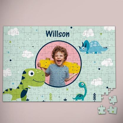 Custom Cartoon Dinosaur Photo Puzzle - 5 Size