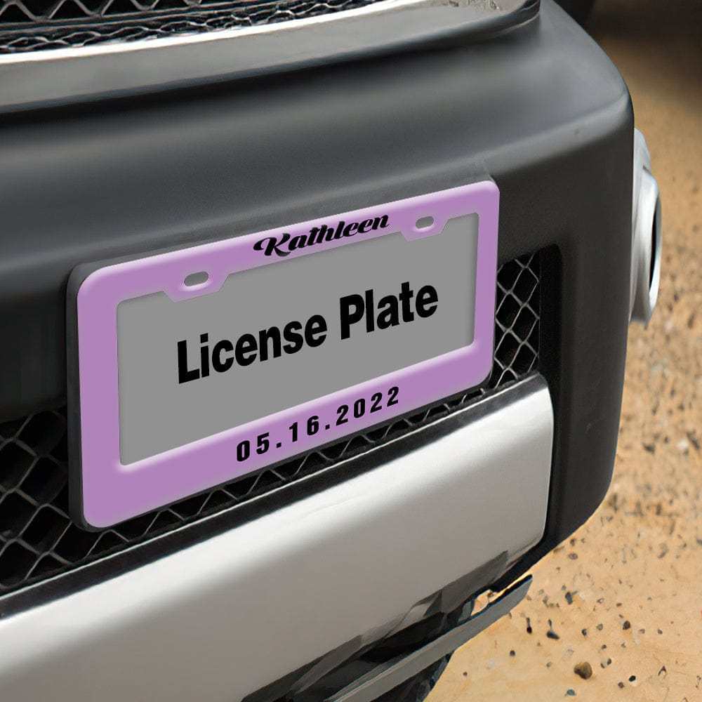 Pair of Universal Custom License Plate Frames Custom Name and Date License Plate Frames
