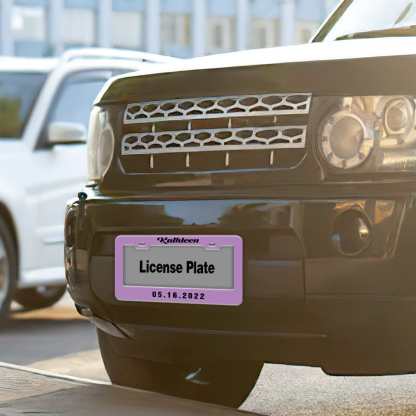 Pair of Universal Custom License Plate Frames Custom Name and Date License Plate Frames