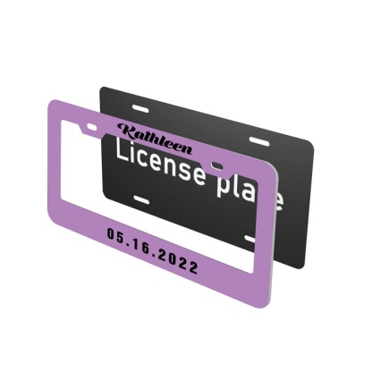 Pair of Universal Custom License Plate Frames Custom Name and Date License Plate Frames