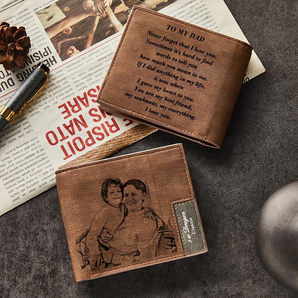 Gift for Dad To My Dad Personalized Photo Wallet Leather Wallet Engraved Wallet Gift For Him To My Son To My Brother