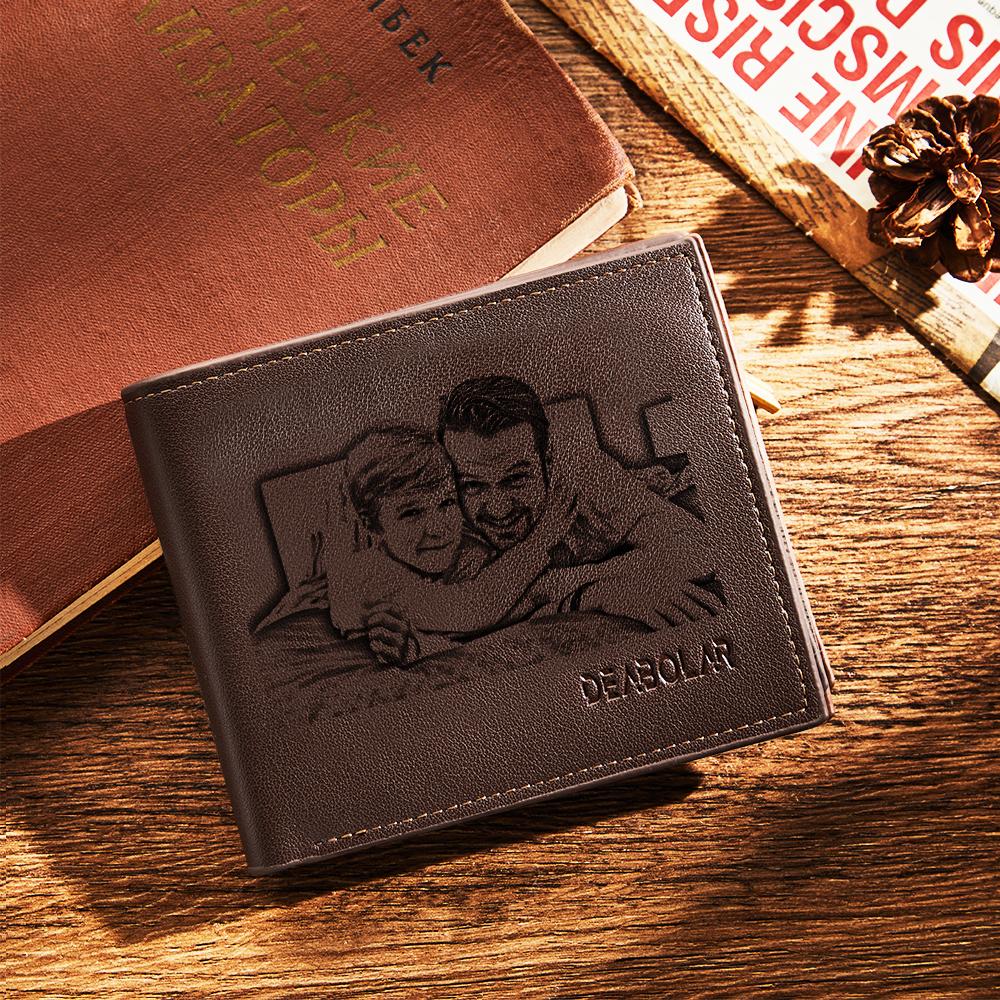 Gift for Dad To My Dad Personalized Photo Wallet Leather Wallet Engraved Wallet Gift For Him To My Son To My Brother