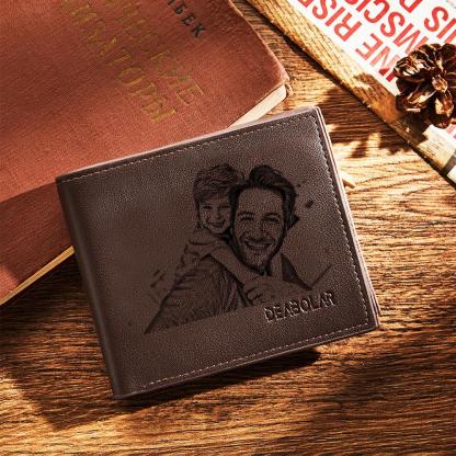 Gift for Dad To My Dad Personalized Photo Wallet Leather Wallet Engraved Wallet Gift For Him To My Son To My Brother