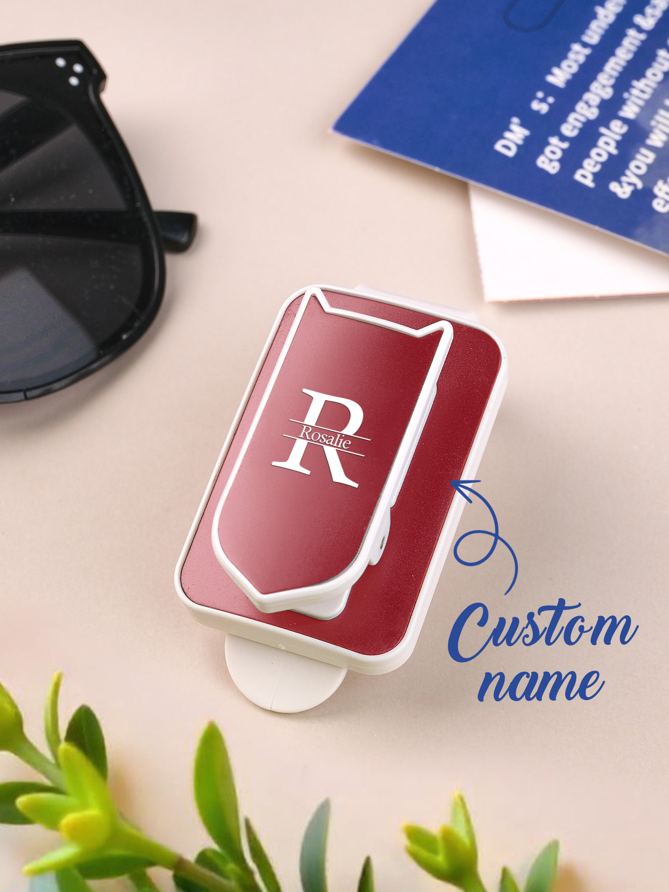 Personalized Name Car Sunglasses Holder Car Sun Visor Clip Birthday Gift for Friend Family