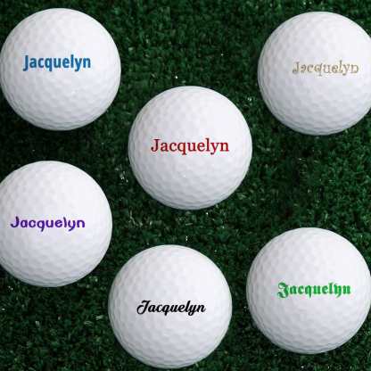 Personalized Golf Ball Set of 6 Custom Golf Ball With Name Gifts for Golf Lover