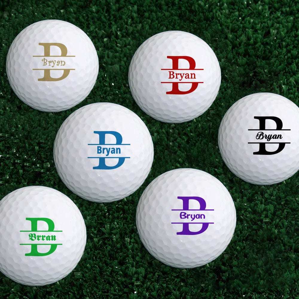 Personalized Monogram Golf Balls Custom Golf Ball Set of 6 Gifts for Golf Lover