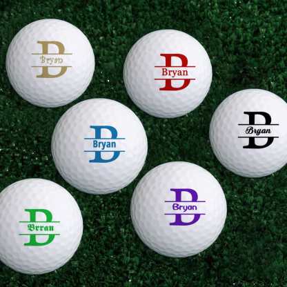Personalized Monogram Golf Balls Custom Golf Ball Set of 6 Gifts for Golf Lover