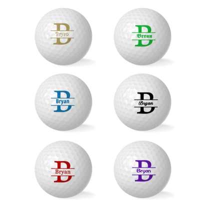 Personalized Monogram Golf Balls Custom Golf Ball Set of 6 Gifts for Golf Lover
