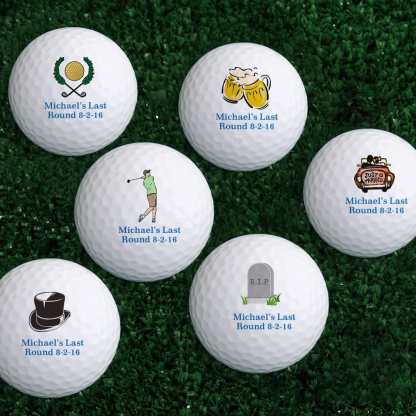 Personalized Golf Ball Set of 6 Custom Golf Ball Gifts for Golf Lover