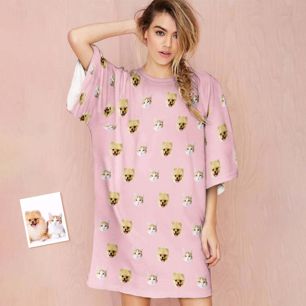Custom Photo Face Nightdress Cute Pet Creative Home Gifts