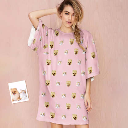Custom Photo Face Nightdress Cute Pet Creative Home Gifts