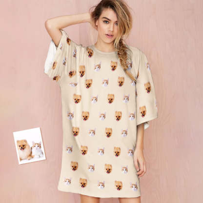 Custom Photo Face Nightdress Cute Pet Creative Home Gifts