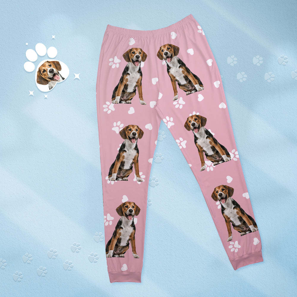 Custom Pet Photo Name Pajamas Personalised Round Neck Dog Cat Lover Pajamas Gift For Women