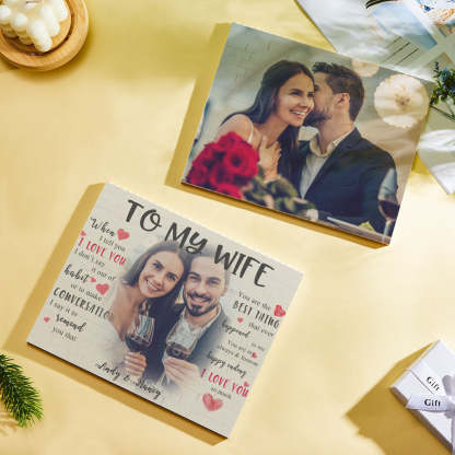 Custom Building Block Puzzle Personalized Photo and Name Brick To My Wife