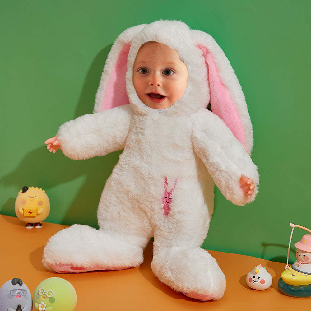 Custom Photo Face Doll Plush Bunny Cute Gifts