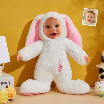 Custom Photo Face Doll Plush Bunny Cute Gifts