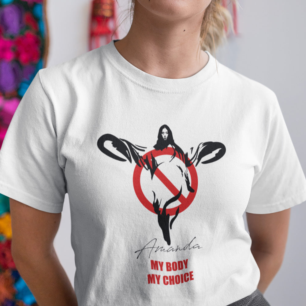 Custom T-Shirts for Women Engraved Name My Body My Choice Feminist T-shirt Gifts for Her