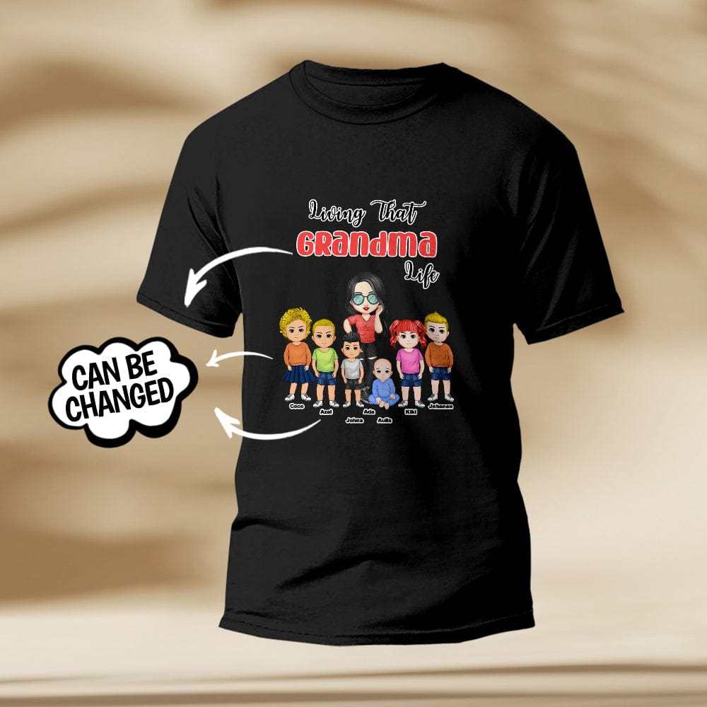 Custom Engraved T-Shirt Living That Grandma Life Pretty Girl Gift For Grandma