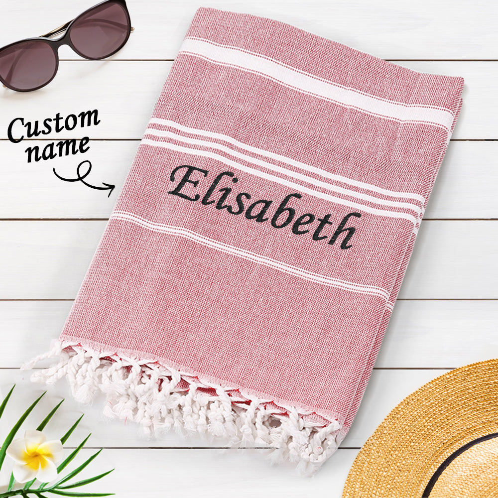 Personalized Name Fringe Beach Towel - Perfect Bridesmaids' Gifts Wedding Gifts