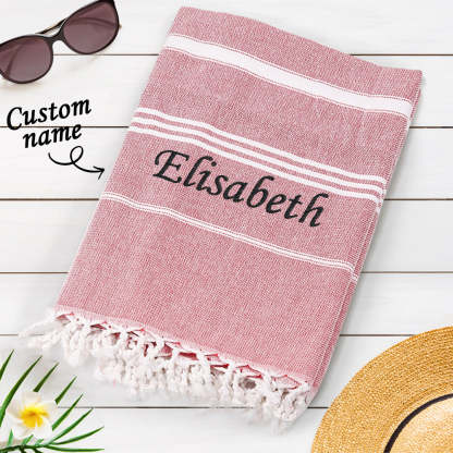 Personalized Name Fringe Beach Towel - Perfect Bridesmaids' Gifts Wedding Gifts