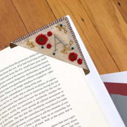 Personalized Bookmark with Initial Custom Embroidered Bookmark Gift for Book Lovers