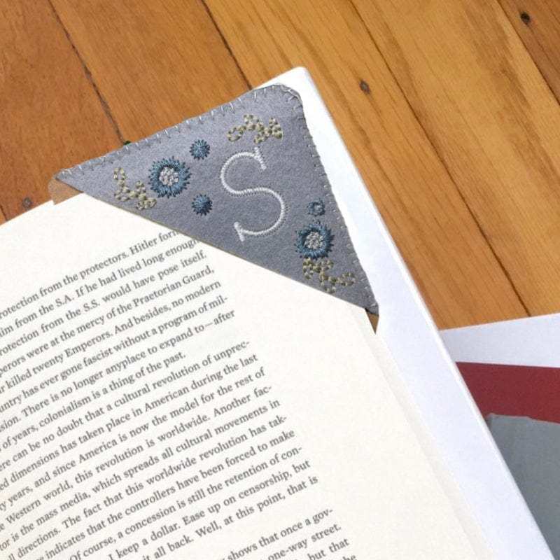 Personalized Bookmark with Initial Custom Embroidered Bookmark Gift for Book Lovers