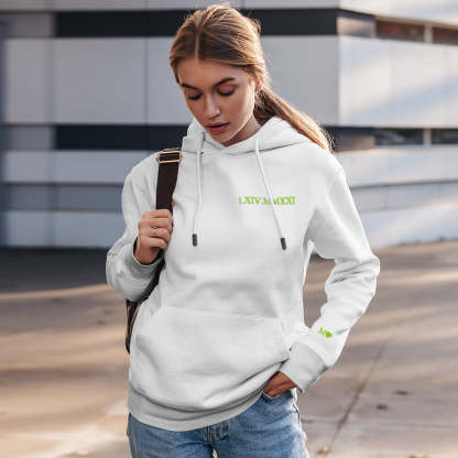 Custom Engraved Hooded Embroidery Round Neck Roman Numeral Date Couple Gifts