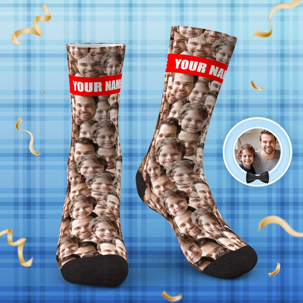Custom Photo Mash Socks With Your Text