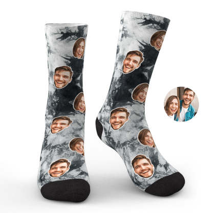 Custom Photo Face Socks Tie Dye Creative Gifts