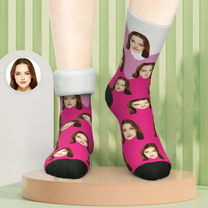Custom Photo Thick Socks Melting Ice Cream Creative Gifts