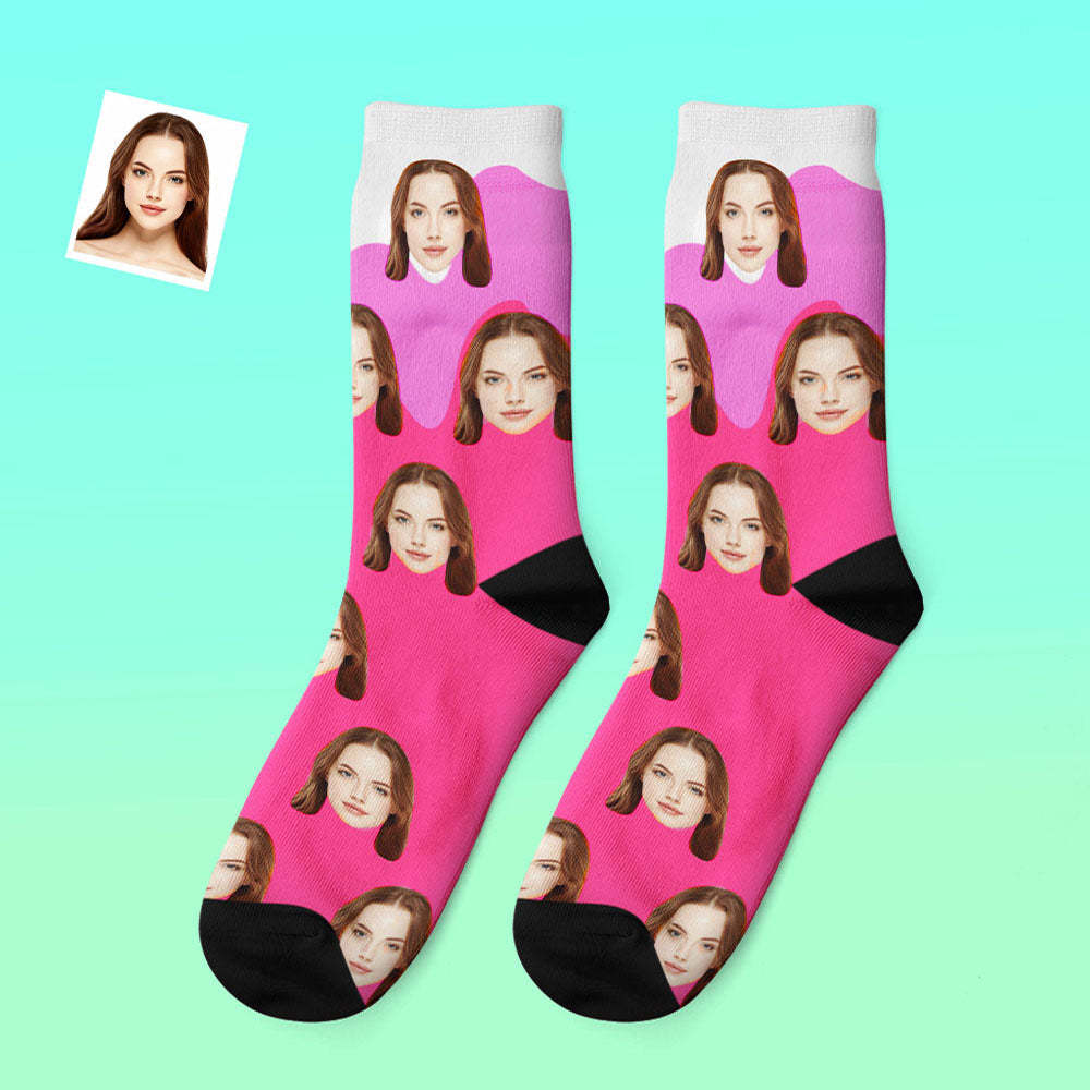Custom Photo Thick Socks Melting Ice Cream Creative Gifts