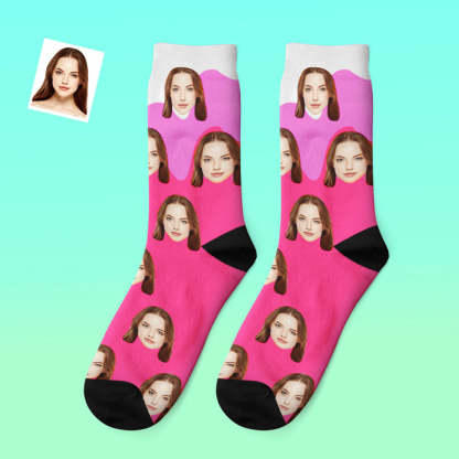 Custom Photo Thick Socks Melting Ice Cream Creative Gifts