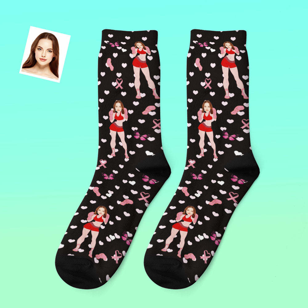 Custom Photo Thick Socks Funny Boxer Winter Gifts