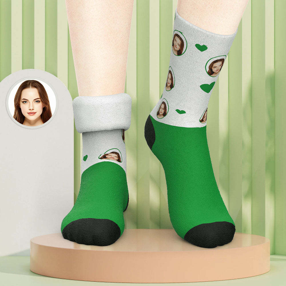 Custom Photo Thick Socks Custom Face Love Warm Gifts