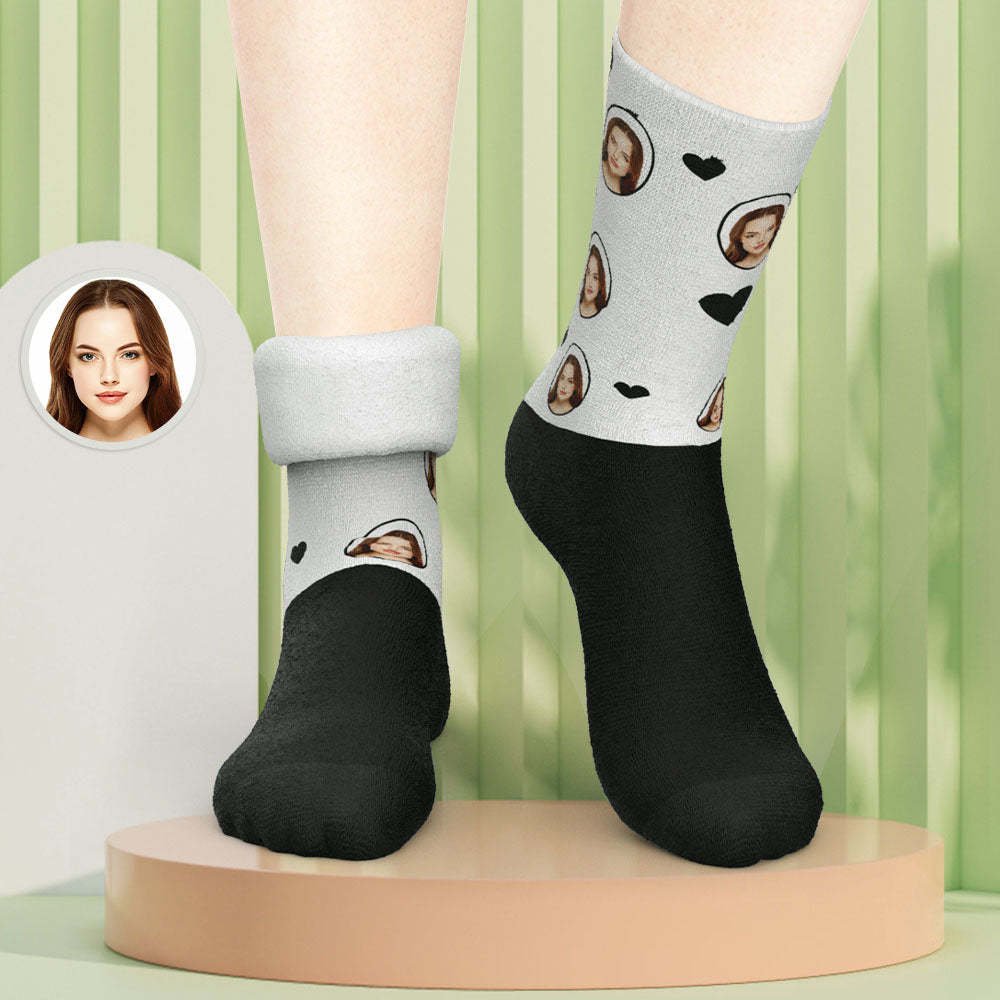 Custom Photo Thick Socks Custom Face Love Warm Gifts