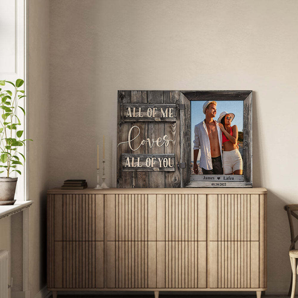 Birthday Gifts for Her Custom Photo Printed Canvas Wall Decor All of Me Loves All of You