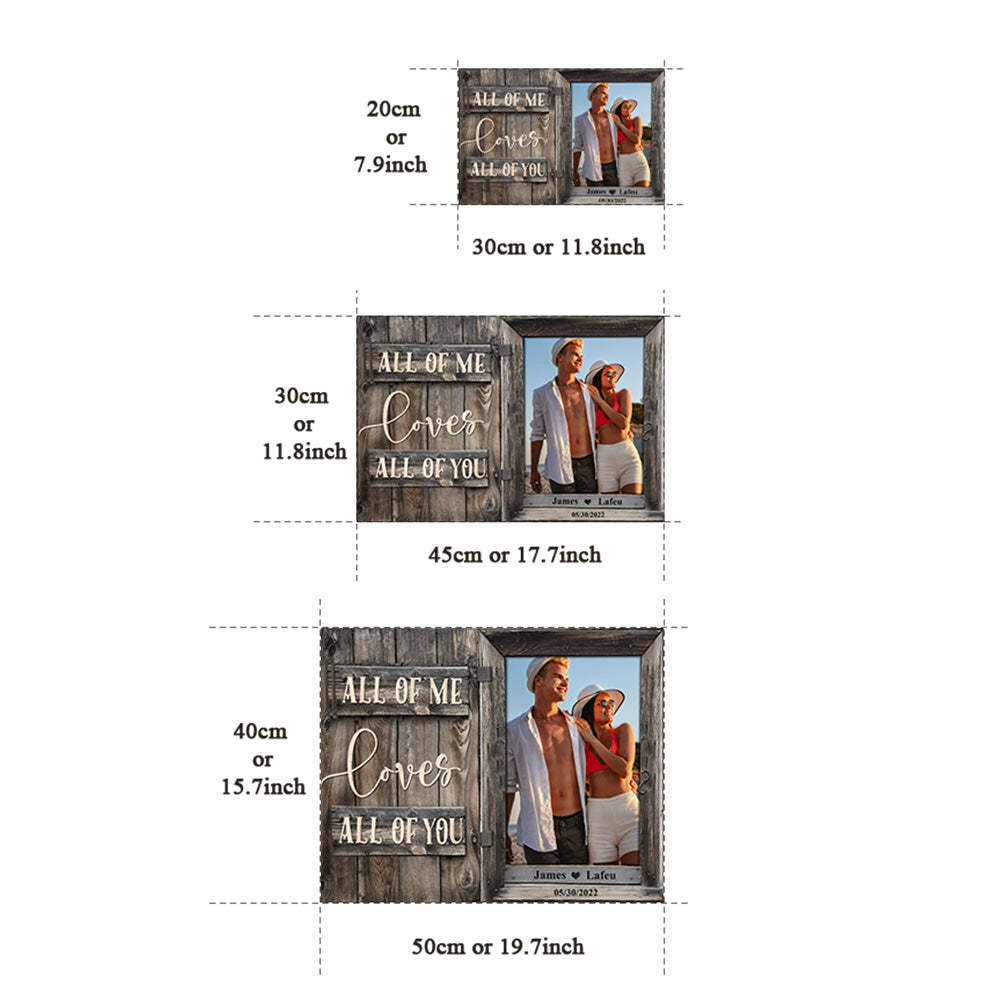 Birthday Gifts for Her Custom Photo Printed Canvas Wall Decor All of Me Loves All of You