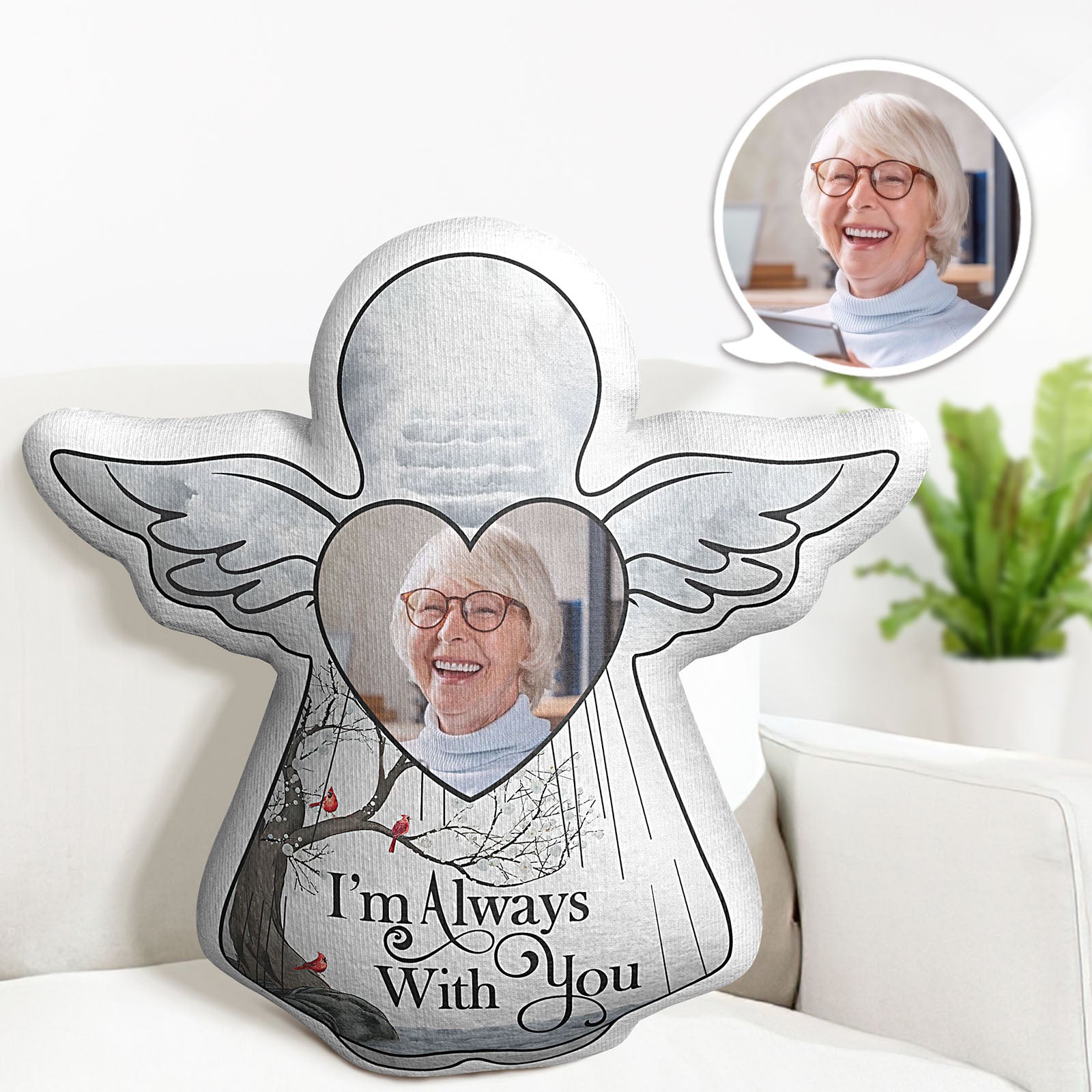 Custom Photo Pillow I'm Always With You Memorial Gift For Family Friends
