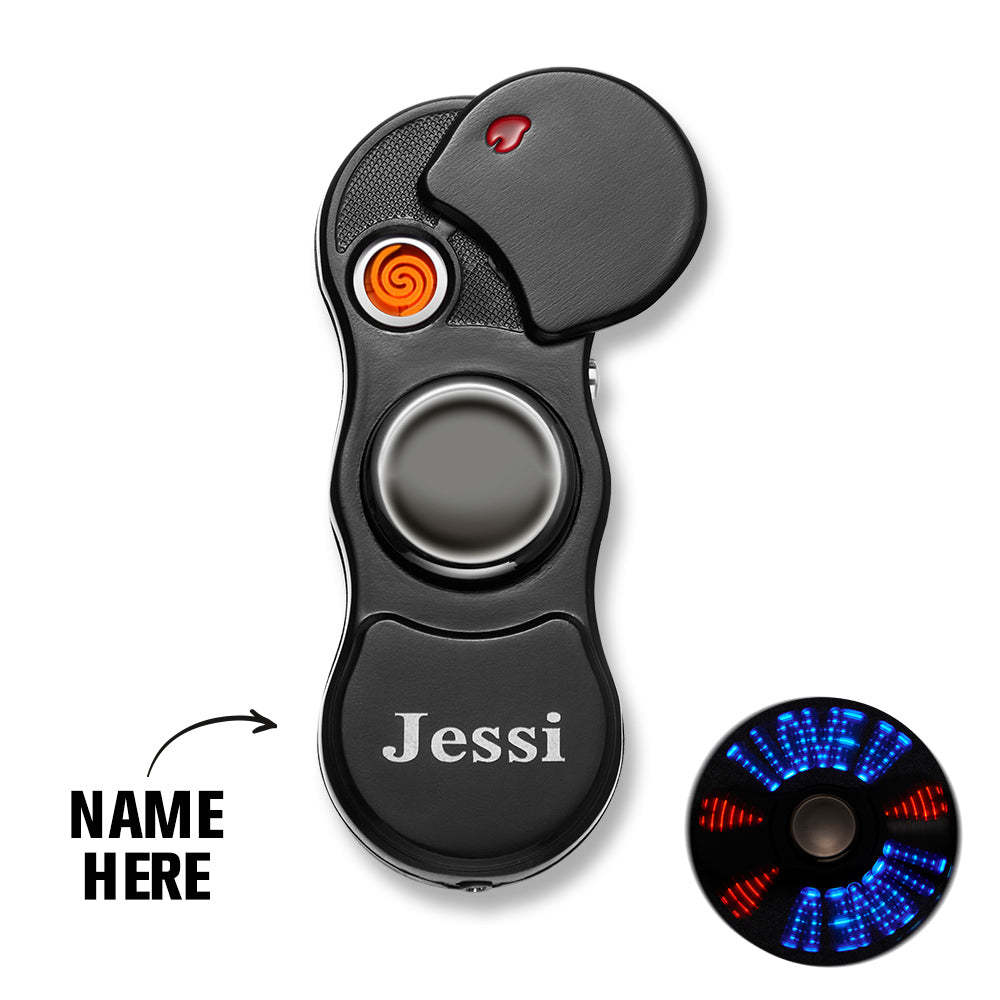 Custom Engraved Lighter LED Fidget Spinner Creative Gifts