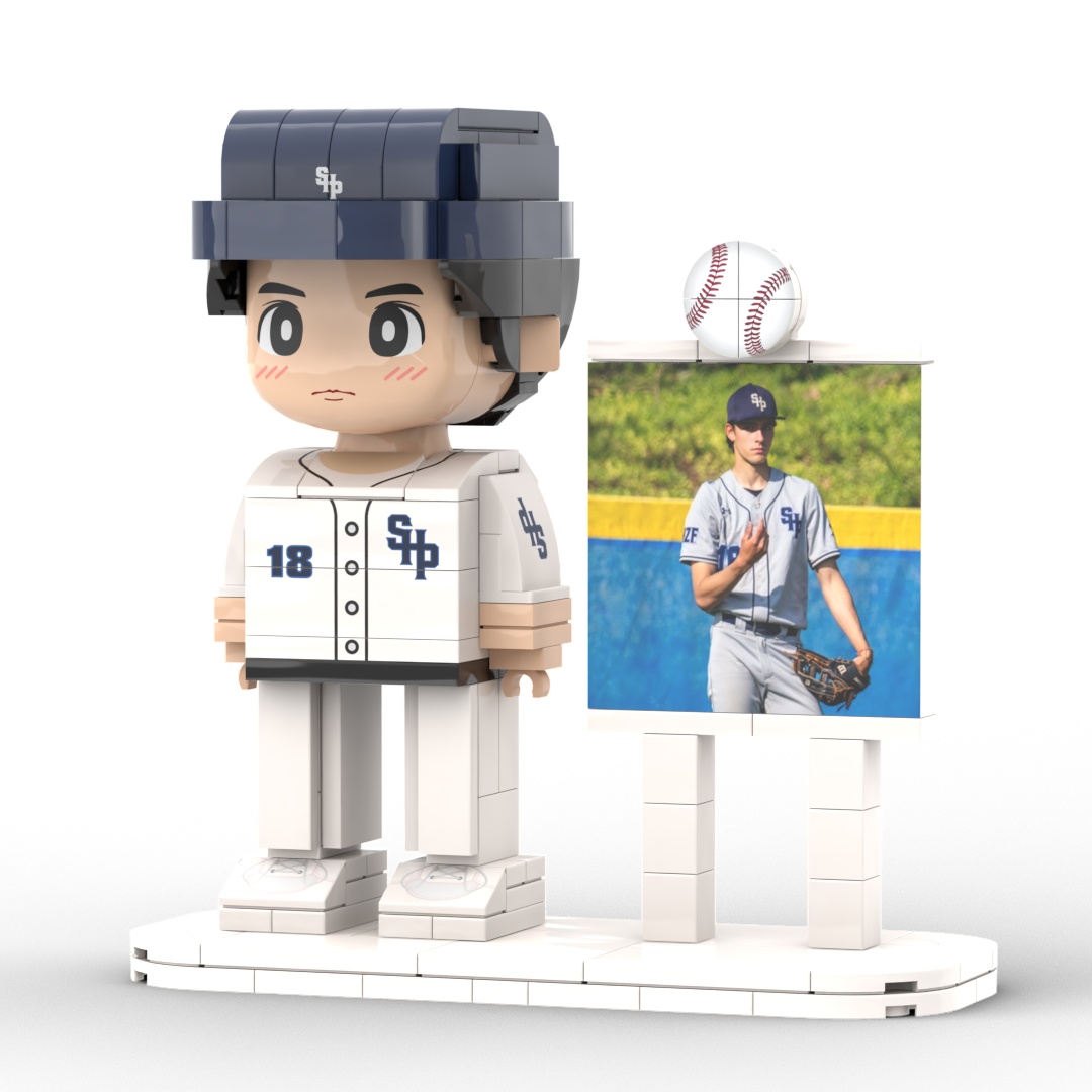 Full Body Customized 1 Person Brick Figures with Photo Baseball Theme Gift Birthday Gift Valentines Gift Father's Day Gift for Ballplayer