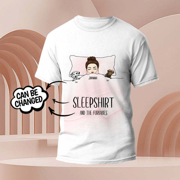 Custom Dog Engraved T-Shirt Furbabies Sleepshirt Cute Pet Gifts