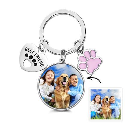 Custom Photo Keychain Best Friend Pet Dog Love Gifts