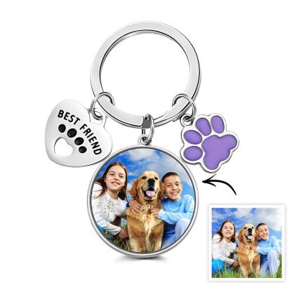 Custom Photo Keychain Best Friend Pet Dog Love Gifts