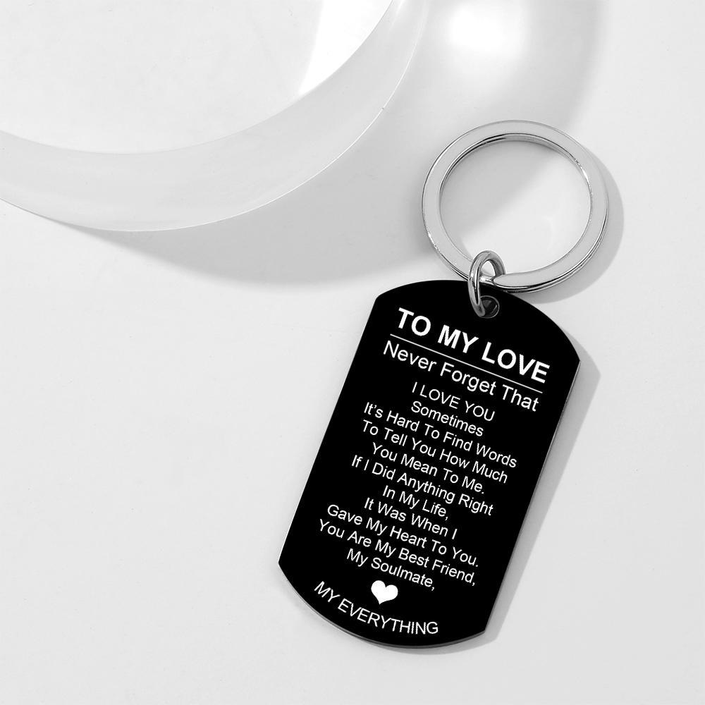 Custom Engraved Dog Tag Keychain To My Love Keychains