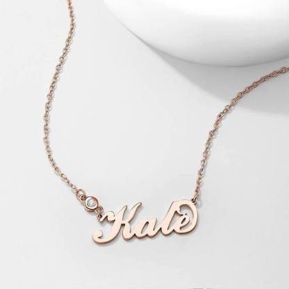 925 Sterling Silver Personalized Birthstone Name Necklace