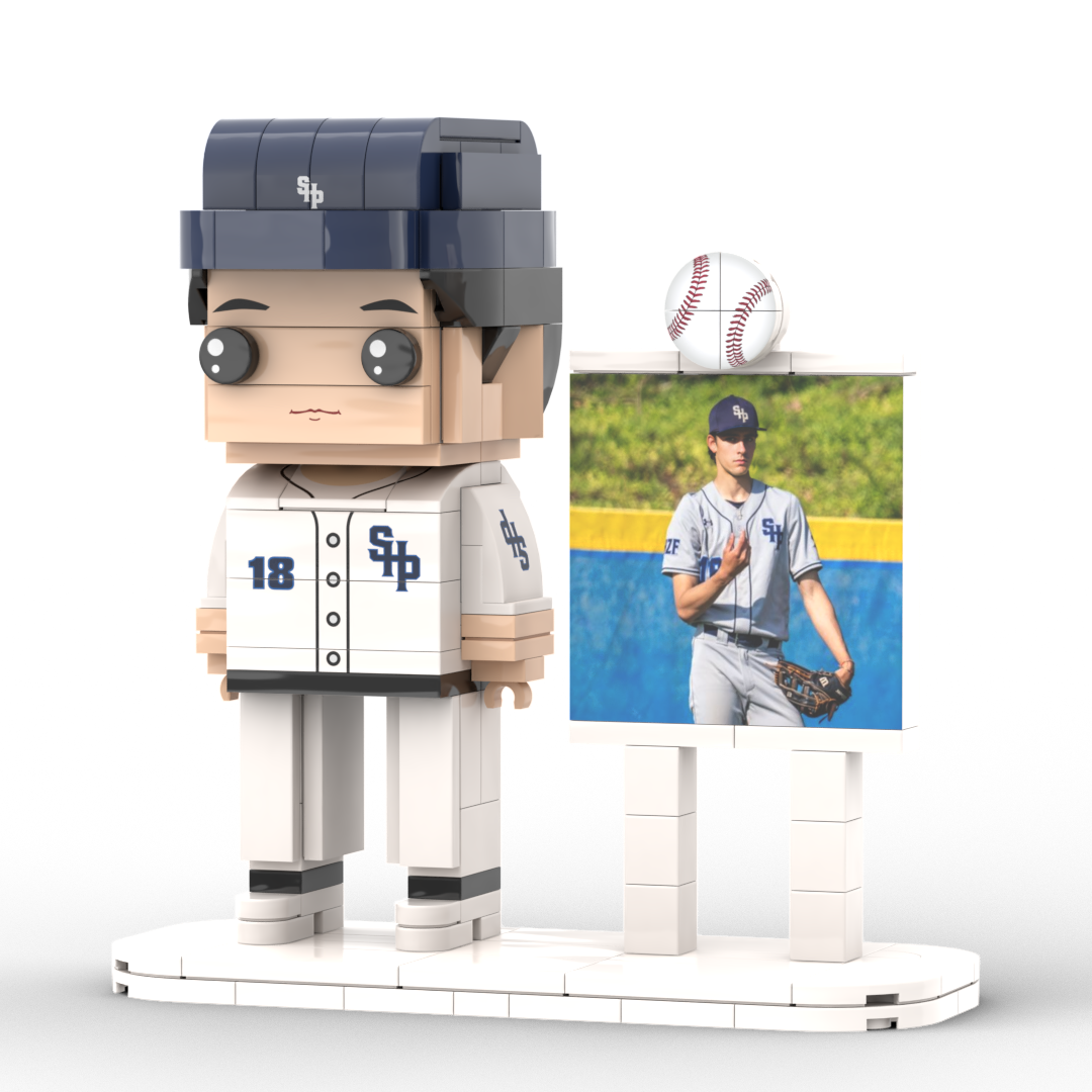 Full Body Customized 1 Person Brick Figures with Photo Baseball Theme Gift Birthday Gift Valentines Gift Father's Day Gift for Ballplayer