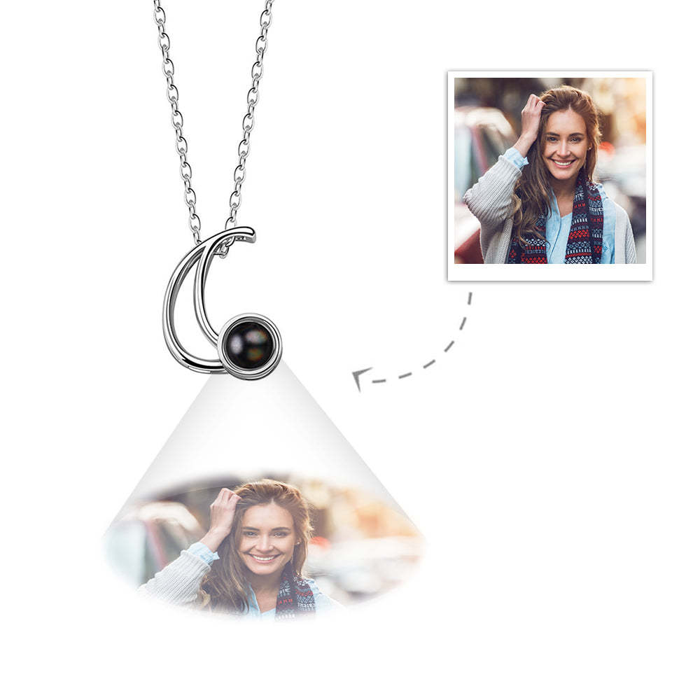 A-Z 26 Letters Custom Projection Necklace 925 Sterling Silver