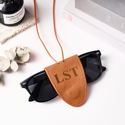 Personalized Leather Magnetic Glasses Clip Lanyard Birthday Gift for Travel Lover